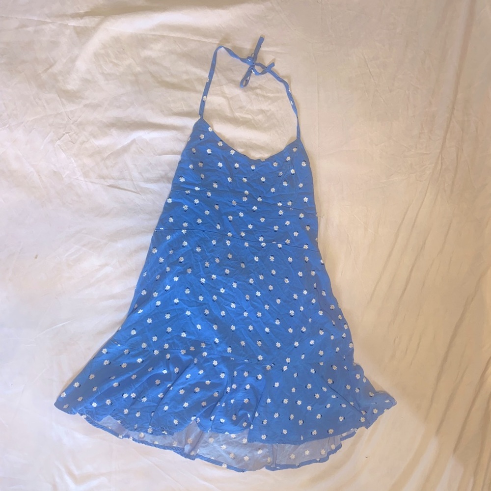 Flowy Blue Daisy Dress